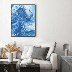 Πίνακας, μια κοντινή όψη μπλε και λευκού χρώματος