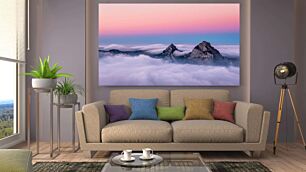 Πίνακας, μερικά βουνά που είναι πάνω από μερικά σύννεφα