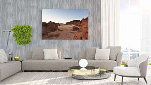 Πίνακας, ένα έρημο τοπίο με βράχους και άμμο