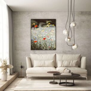 Πίνακας, ένα χωράφι γεμάτο με πολλά διαφορετικά χρωματιστά λουλούδια