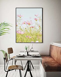Πίνακας, ένα χωράφι γεμάτο με πολλά ροζ λουλούδια