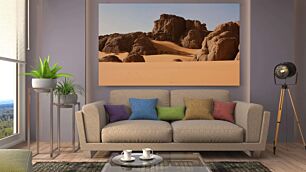 Πίνακας, μια ομάδα μεγάλων βράχων που κάθεται στη μέση μιας ερήμου