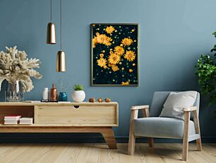 Πίνακας, μια ομάδα κίτρινων λουλουδιών που κάθονται το ένα δίπλα στο άλλο