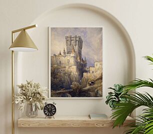 Πίνακας, ένας πίνακας ενός κάστρου στην κορυφή ενός λόφου