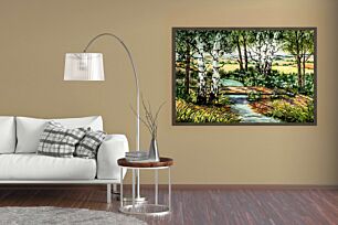 Πίνακας, μια ζωγραφιά ενός κολπίσκου που περιβάλλεται από δέντρα