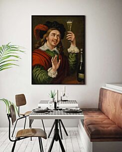 Πίνακας, ένας πίνακας ενός άνδρα που κρατά ένα ποτήρι κρασιού