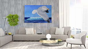 Πίνακας, ένας πίνακας ενός γλάρου που πετάει πάνω από ένα κύμα