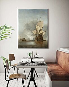 Πίνακας, ένας πίνακας πλοίων σε ένα σώμα νερού