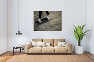 Πίνακας, άτομο που στέκεται πάνω από skateboard