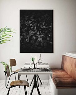 Πίνακας, ένας σωρός από κάρβουνο που κάθεται πάνω από ένα τραπέζι