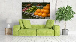 Πίνακας, ένα σωρό πορτοκάλια που κάθονται πάνω από ένα τραπέζι
