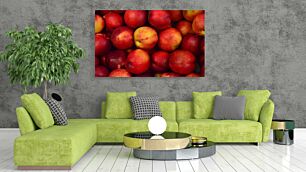 Πίνακας, ένας σωρός από κόκκινα μήλα που κάθονται το ένα δίπλα στο άλλο