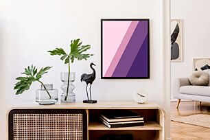 Πίνακας, ένα ροζ και μωβ φόντο με διαγώνιες ρίγες