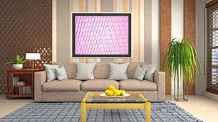 Πίνακας, ένα ροζ φόντο με μοτίβο από τετράγωνα