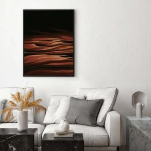 Πίνακας, μια κόκκινη και μαύρη φωτογραφία ενός κύματος άμμου