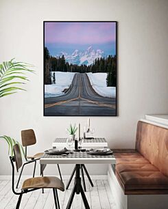 Πίνακας, ένας δρόμος με ένα βουνό στο βάθος