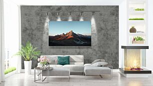 Πίνακας, θέα ενός βουνού από την κορυφή ενός λόφου