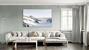 Πίνακας, θέα μιας οροσειράς καλυμμένης με χιόνι