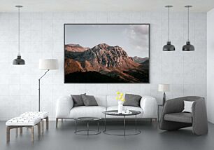 Πίνακας, μια άποψη μιας οροσειράς από την κορυφή ενός λόφου