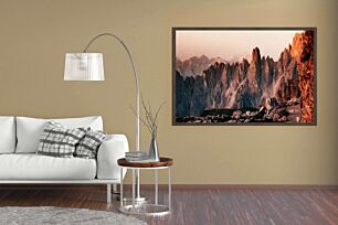 Πίνακας, θέα μιας οροσειράς από την κορυφή ενός βουνού