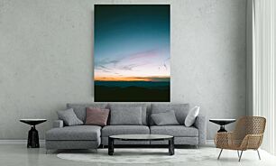Πίνακας, θέα ενός ηλιοβασιλέματος από την κορυφή ενός βουνού