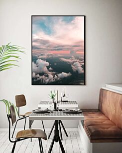 Πίνακας, θέα του ουρανού και των σύννεφων από ένα αεροπλάνο