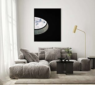 Πίνακας, θέα του ουρανού μέσα από ένα στρογγυλό παράθυρο