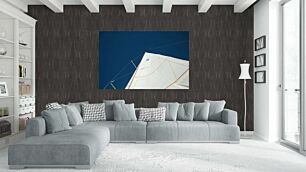 Πίνακας, ένα λευκό ιστιοπλοϊκό σκάφος με γαλάζιο ουρανό στο βάθος
