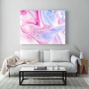 Πίνακας, ένας αφηρημένος πίνακας με ροζ και μπλε χρώματα