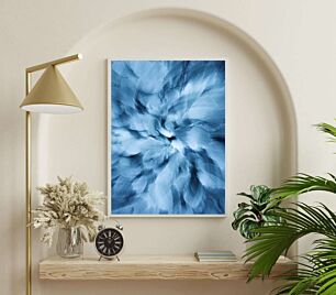 Πίνακας, μια αφηρημένη φωτογραφία ενός μπλε και λευκού στροβιλισμού