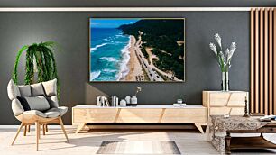 Πίνακας, μια εναέρια άποψη μιας παραλίας δίπλα στον ωκεανό