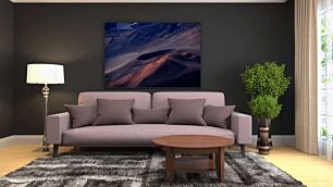 Πίνακας, μια εναέρια άποψη μιας οροσειράς στην έρημο