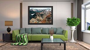 Πίνακας, μια εναέρια άποψη μιας οροσειράς στα βουνά