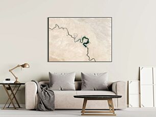 Πίνακας, μια εναέρια άποψη ενός ποταμού στην έρημο