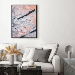 Πίνακας, μια εναέρια άποψη ενός χιονισμένου βουνού
