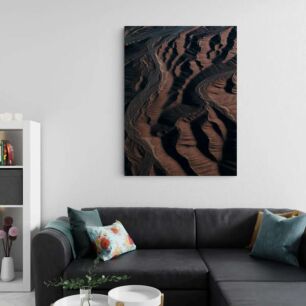 Πίνακας, μια εναέρια άποψη αμμόλοφων στην έρημο