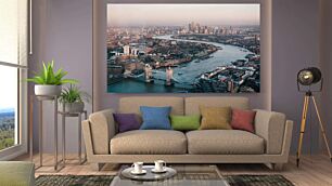 Πίνακας, μια εναέρια άποψη της πόλης του λονδίνου και του ποταμού τάμεση