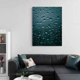 Πίνακας, σταγόνες βροχής στο τζάμι ενός παραθύρου