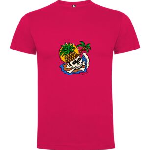 Palm Skull Paradise Tshirt σε χρώμα Φούξια Large