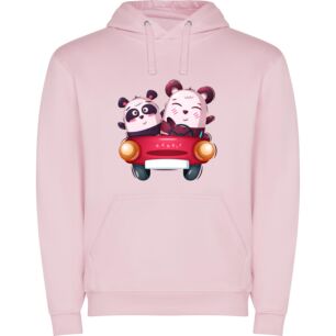 Pandas in Red Rides Φούτερ με κουκούλα σε χρώμα Ροζ Small