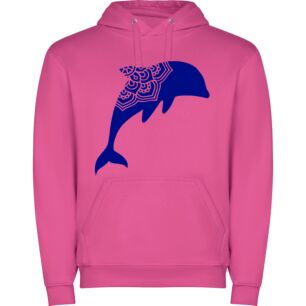 Patterned Blue Dolphin Design Φούτερ με κουκούλα