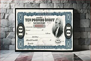 Πίνακας, 10 pounds Snuff taxpaid revenue stamp proof single