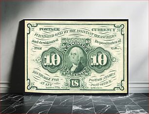 Πίνακας, 10c Washington postage currency