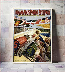 Πίνακας, 1909 poster advertising the Indianapolis Motor Speedway (which opened in 1909, making this a very early advertisement)