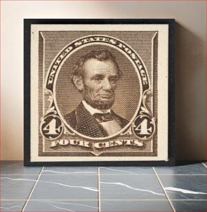Πίνακας, 4c Abraham Lincoln card plate proof
