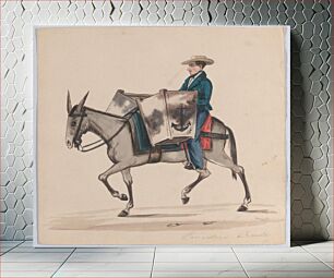 Πίνακας, A baker on horseback, from a group of drawings depicting Peruvian dress