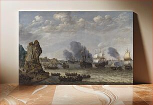 Πίνακας, A Battle near a Coast between Spaniards and Disembarking Dutchmen by Abraham Willaerts