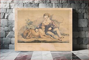 Πίνακας, A boy with a dog, Eduard Gustav May