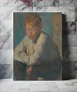 Πίνακας, A boy with red hair by Elemír Halász-Hradil