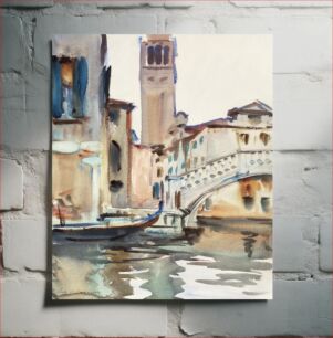 Πίνακας, A Bridge and Campanile, Venice (ca. 1902–1904) by John Singer Sargent